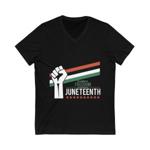 Unisex Jersey Short Sleeve Juneteenth V-Neck Tee